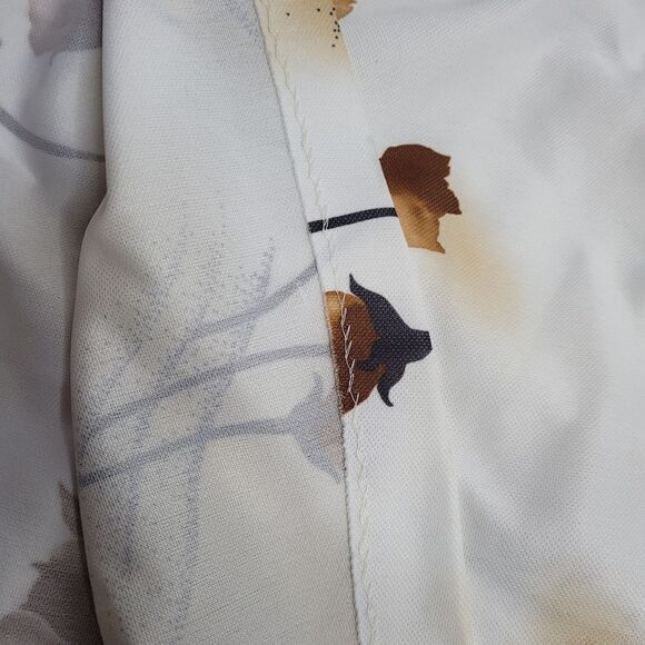 VINTAGE 70s maxi dress ruffle‎ sleeveless brown floral L - Picture 7 of 12